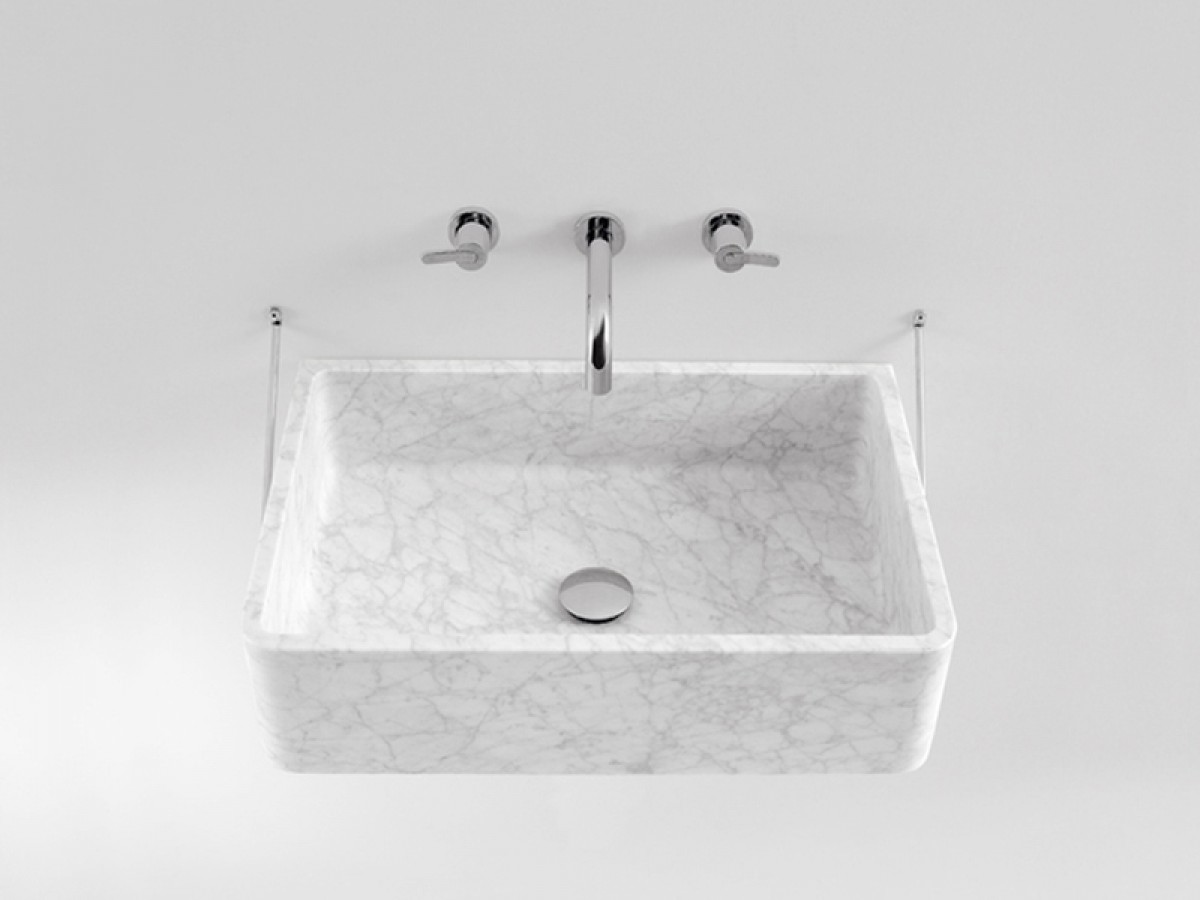 Agape Carrara lavabo sospeso con struttura ACER0730S